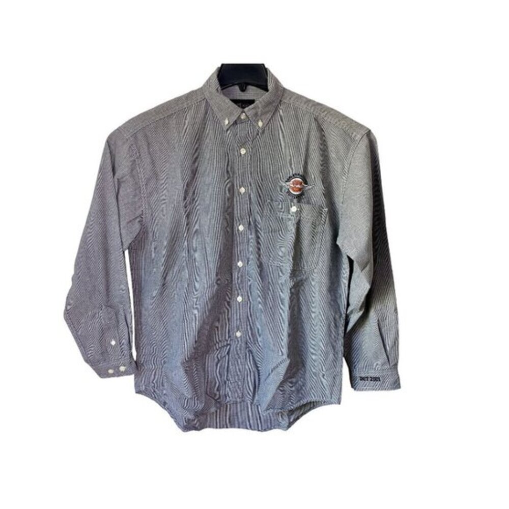 Harley-Davidson Mens Checkered Button-Up Shirt M Black/White Cotton